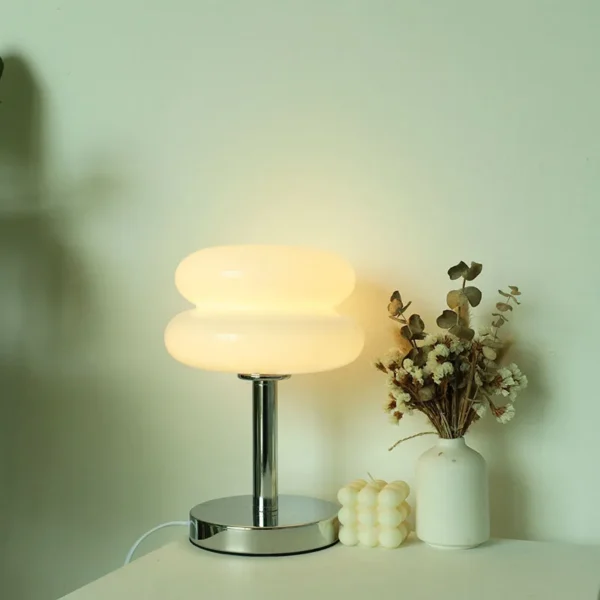 Macaron Glass Table Lamp Trichromatic Dimming Living Room Atmosphere Lamps Eye Protection Decor