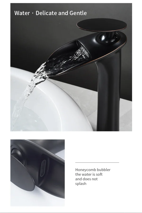 Modern White Bathroom Faucet Waterfall faucets Single Hole Cold and Hot Water Tap