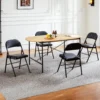 S7f17a6db670b414ca31138fa27a7800aJ.webp Leather Padded Folding Chair 4 Pack Sturdy Metal Living Room Rocking Dinner Chairs Easy to Use Storage Outdoor Home Office