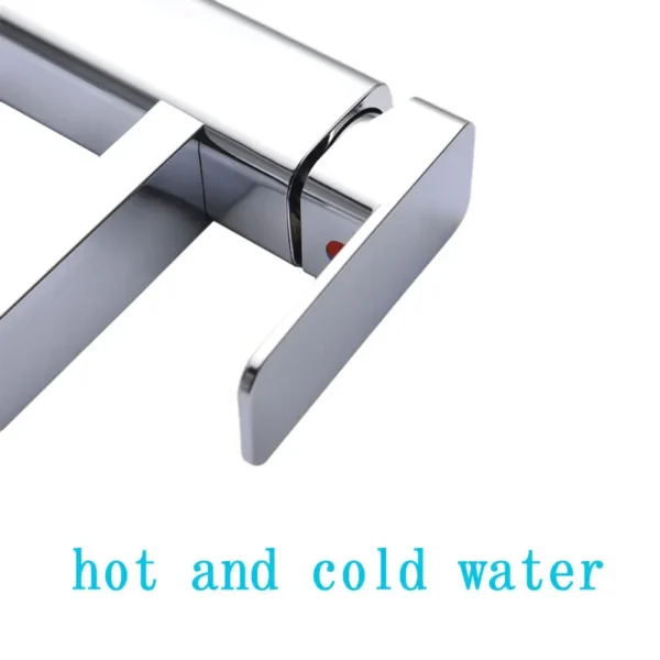 Gold faucet bathroom faucet metal stainless steel handle hot and cold mixer faucet square faucet beautiful bathroom