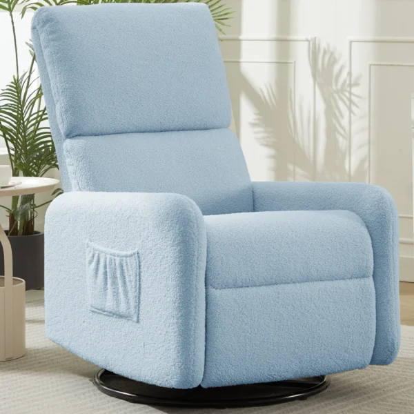 360 Degree Swivel Glider Chair, Rocking Armchair with Side Pocket
