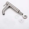 Stainless Steel Single Cold Water Tap Black Basin Fauct Silver Deck Mounted Lengthening and Raising Basin Sink Tap