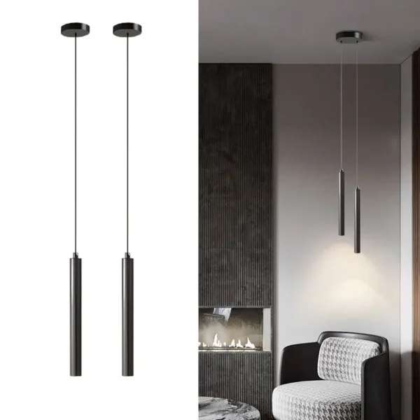 Nordic LED Cord Pendant Lighting for Kitchen Bedside Adjustable Line Suspended Hanging Lamps Chandelier