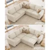 S82d9a084a11c4570bfffbd3225d080fcP-1.webp Velvet L-Shaped Sectional Sleeper Sofa with Pull-Out Couch Bed, Beige
