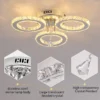 Modern Pendant Light Led Crystal Ring Ceiling Lamp Living Dining Room
