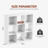 9 Cube Storage Organizer Wooden Shelf Bookcase Open Bookshelf for Living Room and Home Office Display Storage Bookcase