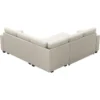 S85bfc9374c8b4f688696b7619e3deed2Q.webp Velvet L-Shaped Sectional Sleeper Sofa with Pull-Out Couch Bed, Beige