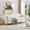 S86d0b4dde8a14be88e260e2443184266Z.webp 78" Leather Couch, Sot 3 Seater Couches or Living Room, Button Tuted Comy Couch ern Soa with Upholstered Cushion, Gold