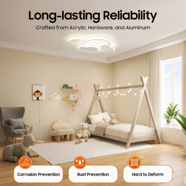 S8872247424ff45f8ac6702d5397c8691P.webp Cloud Shape LED Ceiling Light Fixture Modern 3-Color Lighting Acrylic Ceiling Lamp for Living Room Bedroom Kid's Room 52x31cm