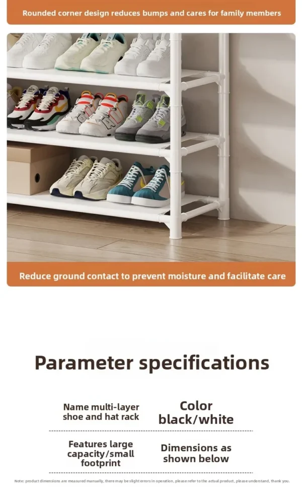 Multi-layer Door-mounted Shoe Hat Rack - Simple Assembly Household Integrated Multi-functional Storage Cabinet for Home Use