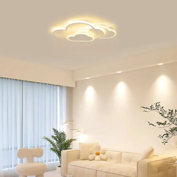 S89929adb1d5d4d6dad1dc0a757e4a4afx.webp Cloud Shape LED Ceiling Light Fixture Modern 3-Color Lighting Acrylic Ceiling Lamp for Living Room Bedroom Kid's Room 52x31cm