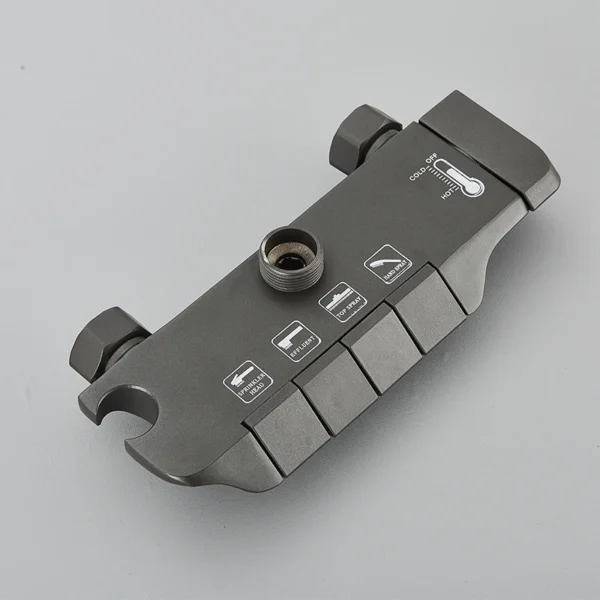 Gun Grey Piano Digital 4 Function Shower Set Bathroom Faucets Hot Cold Waterfall Digtial Display Tap Rainfall Shower System