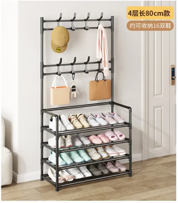 Multi-layer Door-mounted Shoe Hat Rack - Simple Assembly Household Integrated Multi-functional Storage Cabinet for Home Use
