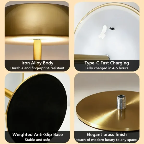 S8d19af59850e4f5386197e3507626298H.webp Mushroom Bedside Night Light with 1800mAh Battery, 3 Color Temperatures Adjustable, Button Control, USB Rechargeable
