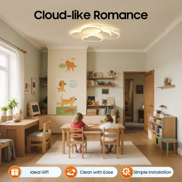 S8e07e468eaf649e3afcbb62381137181W.webp Cloud Shape LED Ceiling Light Fixture Modern 3-Color Lighting Acrylic Ceiling Lamp for Living Room Bedroom Kid's Room 52x31cm