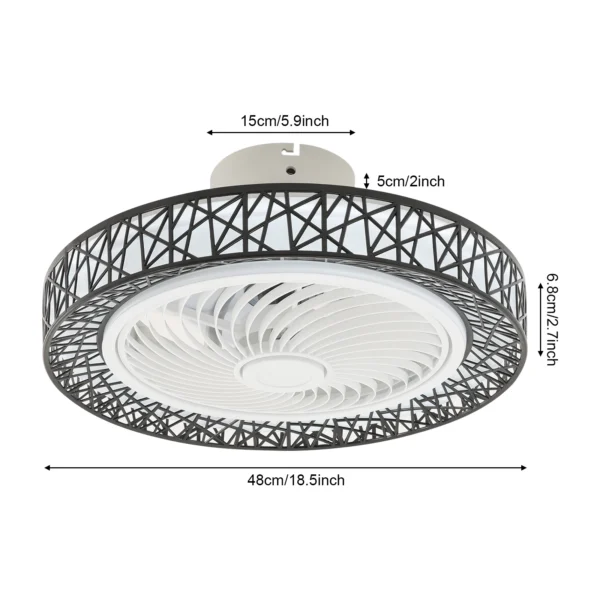 18.5 Inch Ceiling Fan Light Modern Ceiling Fan Light Ceiling Fan Light With Remote Control 35db For Bedroom, Living Room, Kitchen