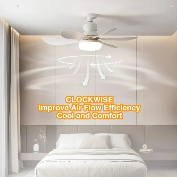 LED 30W Ceiling Fan Light E27 with Remote Control for Dimming Suitable for Living Room Study
