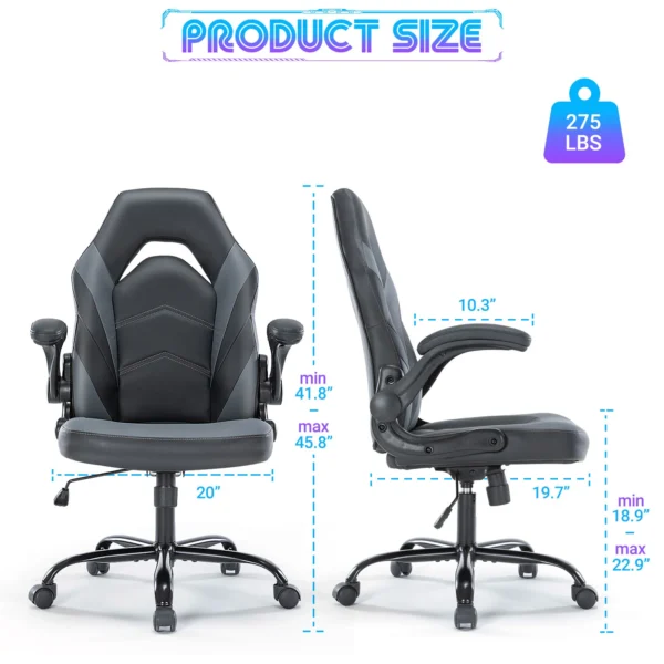 Ergonomic Office Computer Home Gaming Desk Chair Adjustable PU Leather
