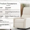 360 Degree Swivel Glider Chair, Rocking Armchair with Side Pocket