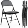 S9339908e16f14fb4ba2b367939585622N.webp Leather Padded Folding Chair 4 Pack Sturdy Metal Living Room Rocking Dinner Chairs Easy to Use Storage Outdoor Home Office