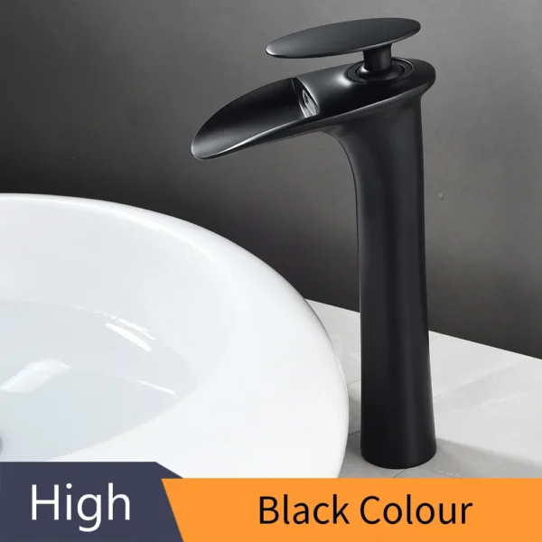 Modern White Bathroom Faucet Waterfall faucets Single Hole Cold and Hot Water Tap