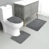 S93d683ee023b4710a31f35839705ffd9g.webp 1 Set of Solid Color Simple Bathroom Water-absorbing and Non-slip Floor Mat Stone Pattern, Comfortable and Soft, Three-piece Set