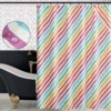 Waterproof Wavy Striped Shower Curtain Set, Modern Aesthetic Fabric Bath Curtain for Home Hotel Bathroom Decor