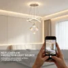 S95799efb47074e08b516e323bc5c80c0Q.webp LED Pendant Light Three Color Temperatures 4 Crystal Balls Soft Light Adjustable Suspension Line Home Ceiling Lights for Living
