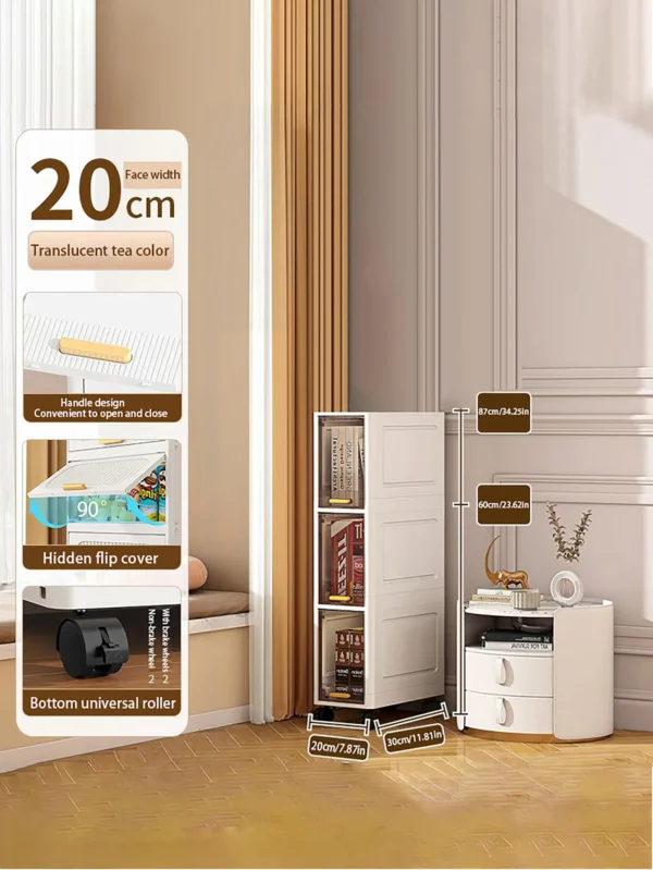 S95fa88f250a247b08446d866b921564cz.webp Gap storage cabinet, multi-functional ultra-thin organizer-suitable for kitchen and bathroom gaps, storage cabinet, home storage