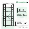 Wooden Storage Standing 5 Tiers Display Bookshelf Sturdy Structure Graduated Shelves Adjustable Feet for Living Room