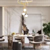 S998a081d76ce4d36a6b7ff7e125e23afl.webp Lollipop-Shaped LED Pendant Light, with Three Adjustable Light Colors, Remote Control/Switch Operation, and Adjustable Height