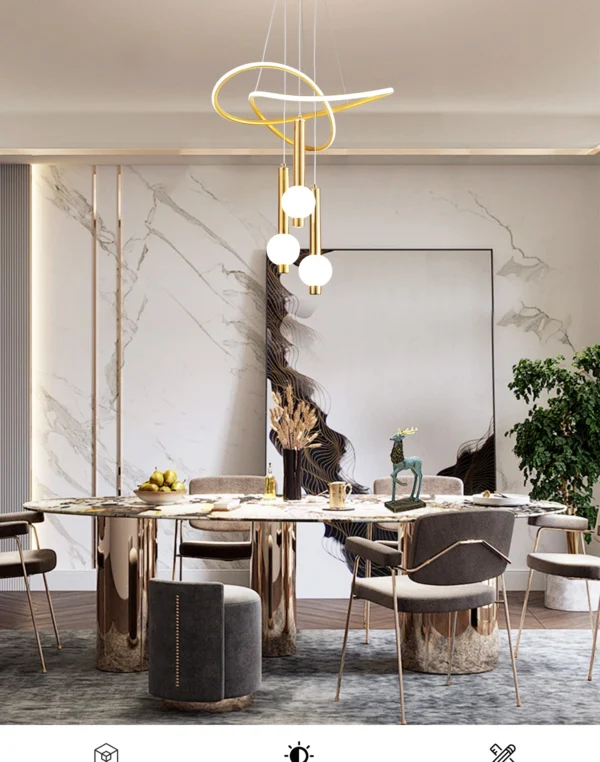 S998a081d76ce4d36a6b7ff7e125e23afl.webp Lollipop-Shaped LED Pendant Light, with Three Adjustable Light Colors, Remote Control/Switch Operation, and Adjustable Height