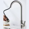 Stainless Steel Kitchen Faucet Single Hole Pull Out Spray 360° Swivel Sink Faucet High Arc Modern Design