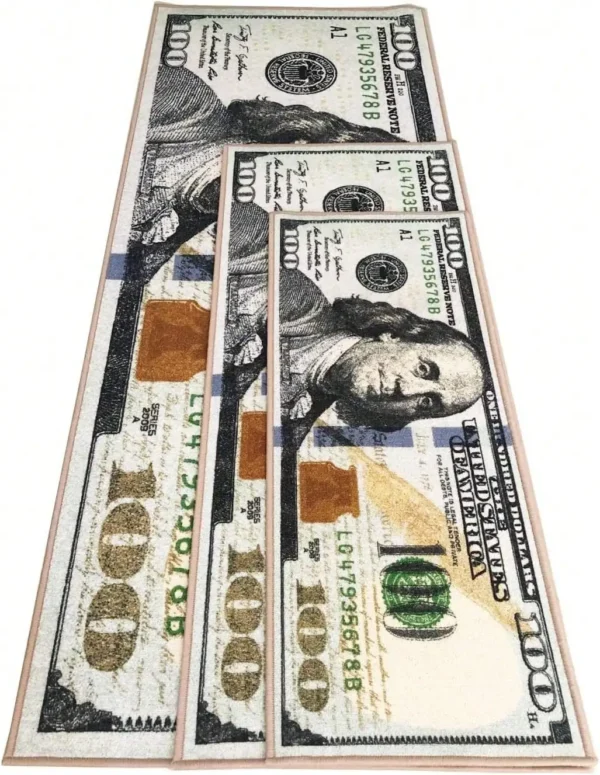 S9ab115ddd4984d2c8f68483ca6f44929Q.webp Money Rugs 100 Dollar Bill Runner Cool Area Rug For Living Room Kitchen Rug Laundry Runner Rug Bedroom Bathroom Mat (20" X 47")