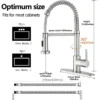 Modern Brushed Nickel Kitchen Faucet - Compact Single Handle, Pull Down Sprayer, 1/3 Holes Adaptable