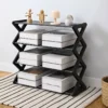 S9b4809ece60148ba8f9acc8913bdc875u.webp 4Layer X-Type Multi Layered and Space Saving Shoe Rack,Solid Color Simple Home Assembly Shoe Rack