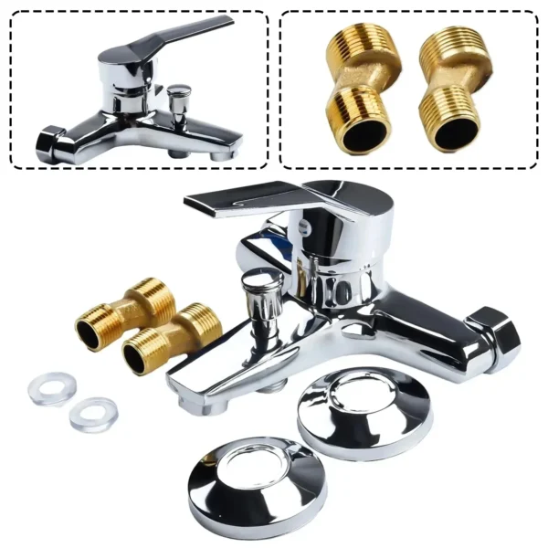 Chrome Bathroom Faucet Bathtub Facuet Wall Mounting Cold and Hot Shower Faucet
