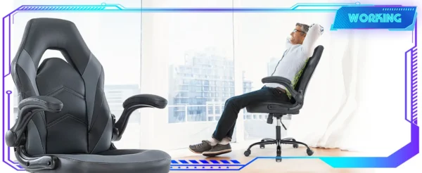 Ergonomic Office Computer Home Gaming Desk Chair Adjustable PU Leather