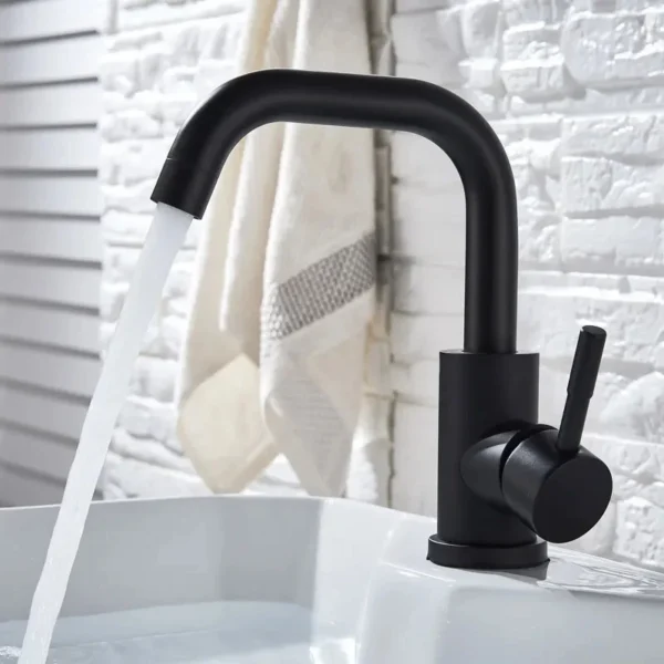 Bathroom Basin Faucet Hot and Cold Wash Mixer Faucet 360 Rotating Sink Faucet Bathroom Single Handle Faucet 304 Stainless Steel