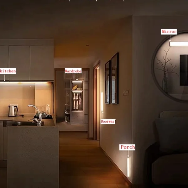 S9d98409a49ae40be9921fb681ffd50cb8.webp LED Motion Sensor Light Wireless LED Night Light Type C Rechargeable Light Cabinet Wardrobe Lamp Staircase Backlight For Kitchen