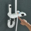 Gun Grey Piano Digital 4 Function Shower Set Bathroom Faucets Hot Cold Waterfall Digtial Display Tap Rainfall Shower System