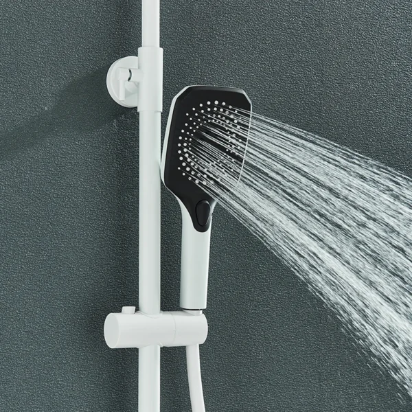 Gun Grey Piano Digital 4 Function Shower Set Bathroom Faucets Hot Cold Waterfall Digtial Display Tap Rainfall Shower System