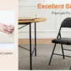 Sa13ca1929f284278a702d43f118ecc03r.webp Leather Padded Folding Chair 4 Pack Sturdy Metal Living Room Rocking Dinner Chairs Easy to Use Storage Outdoor Home Office