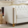 Sa4a30d1b9a4847628b10b9e9cf953ac4c.webp 78" Leather Couch, Sot 3 Seater Couches or Living Room, Button Tuted Comy Couch ern Soa with Upholstered Cushion, Gold