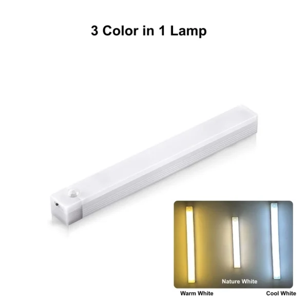 Wireless USB Rechargeable Motion Sensor LED Bar Light Induction Night Light Portable Cordless Magnetic