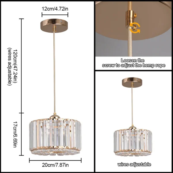 Modern Pendant  Light Luxury Chandelier Led Crystal Ceiling Lamp