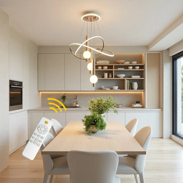 Sa8a4614899fe4683b621524938f95a2cq.webp Lollipop-Shaped LED Pendant Light, with Three Adjustable Light Colors, Remote Control/Switch Operation, and Adjustable Height