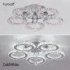 Modern Pendant Light Led Crystal Ring Ceiling Lamp Living Dining Room