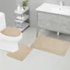 Sab1a123e4f3a425eaabb3e2019e78b118.webp 1 Set of Solid Color Simple Bathroom Water-absorbing and Non-slip Floor Mat Stone Pattern, Comfortable and Soft, Three-piece Set