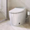 Saf0d3058ebef4014a6a383c5f7de0e30B.webp Heated Seat Smart Toilet, Automatic Flush Tank Less Toilet without Bidet, with Foot sensor Flush, White Night Light, Knob Control, Power Outage Flushing, Soft Close Cover